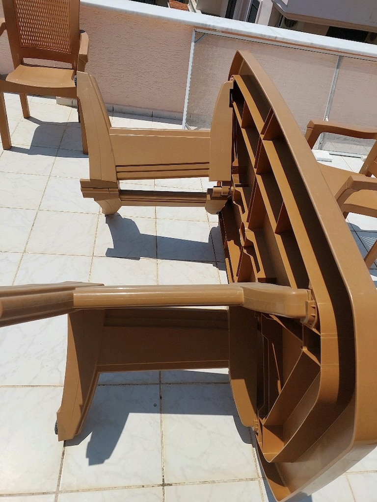 Papatya 6 Kişilik Bahçe Balkon Masa – 6 Holiday Sandalye – Çok temiz - 12