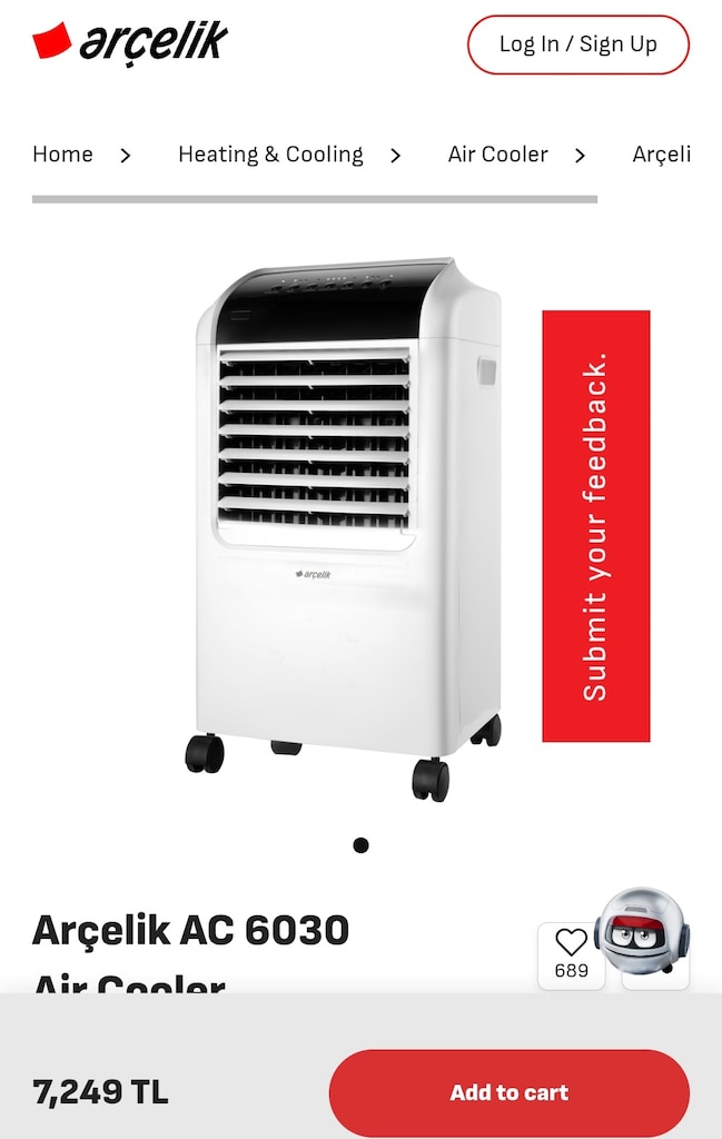 Arçelik AC 6030 İyonizerli Evaporatif Hava Soğutucu - Taşınabilir - 8