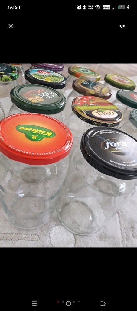 Kavanoz tane 5tl kapaksız,küçük reçellik 4tl,soda şişesi 3tl,sarelle 5 - 13