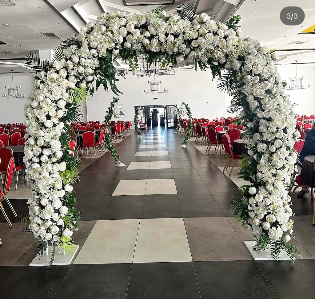 Taht arka fon çiçekler kürsü led ışık pencere - 5