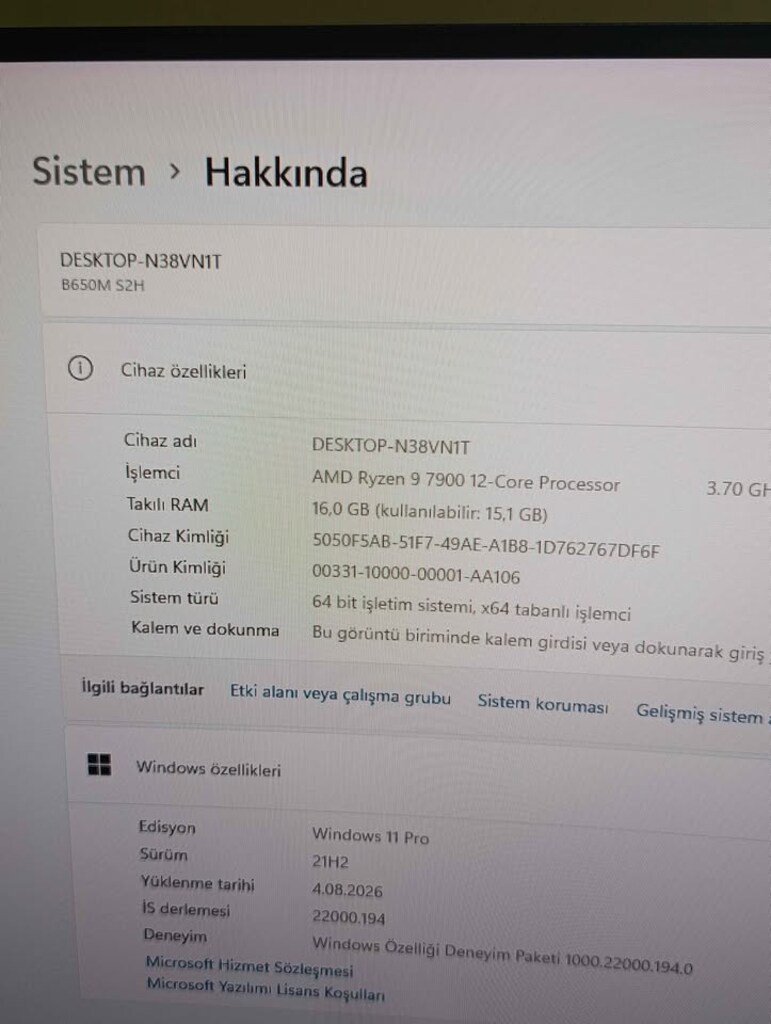 AMD RYZEN 9 7900 RTX 4060 32" MONİTÖR GAMİNG RENDER YAYINCI SET - 5