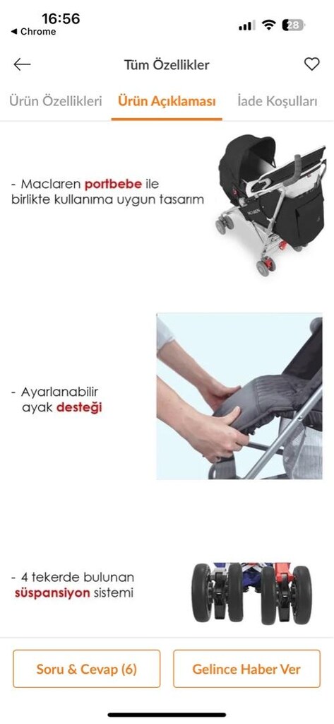 Maclaren quest arc baston bebek arabası - 6