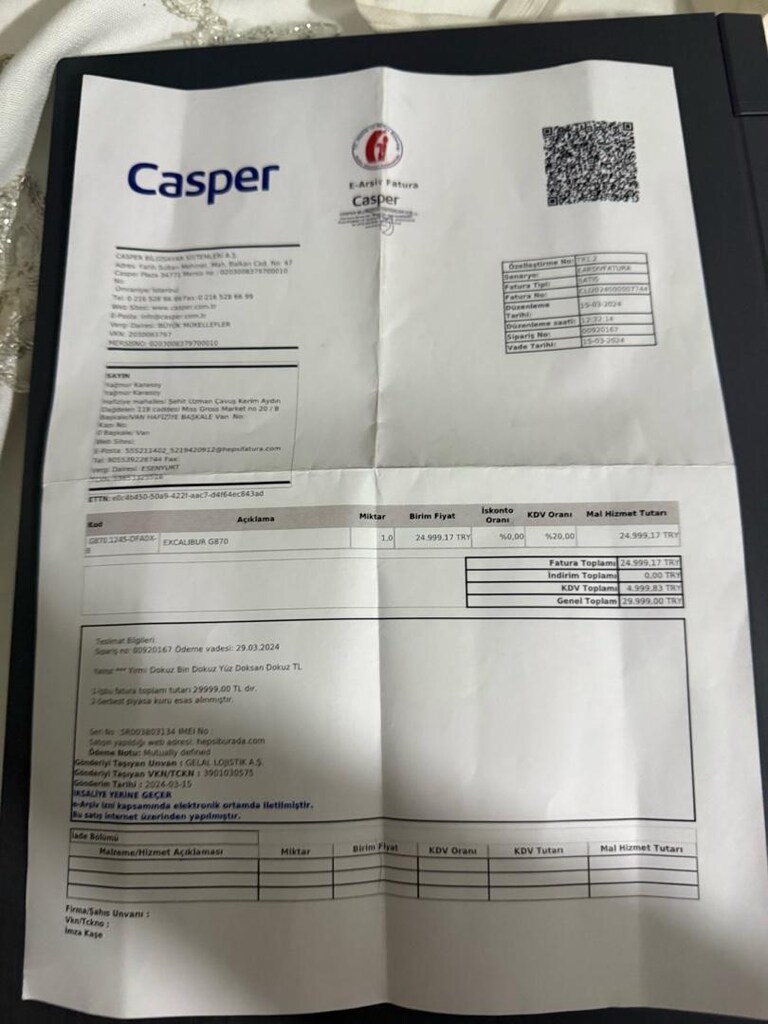 CASPER EXCALIBUR G870 OYUNCU LAPTOPU - 7