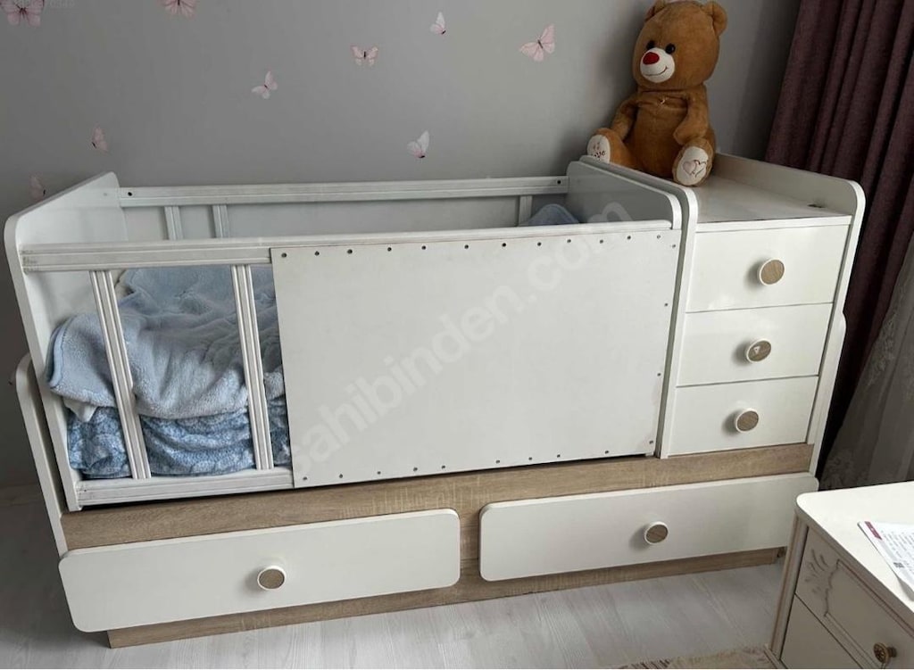 modern beyaz bebek yatağı şık ve rahat - 5