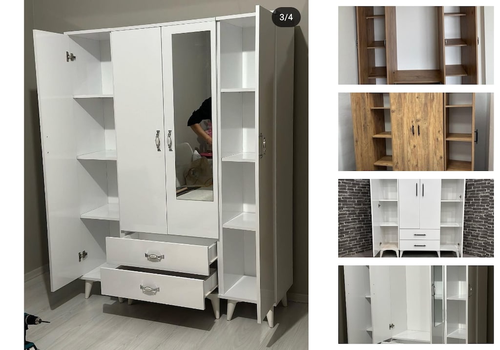 4 kapaklı elbise dolabı qxkzebgncv - 3