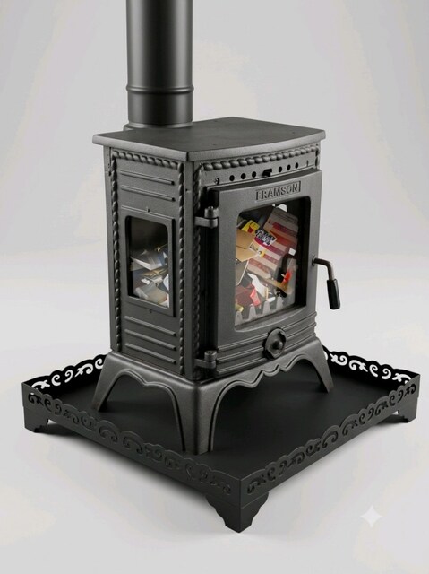 Flamestove Üç Tarafı Camlı döküm Şömine Soba