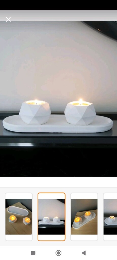 dekoratif oval tabak ve beton mumluk - 4
