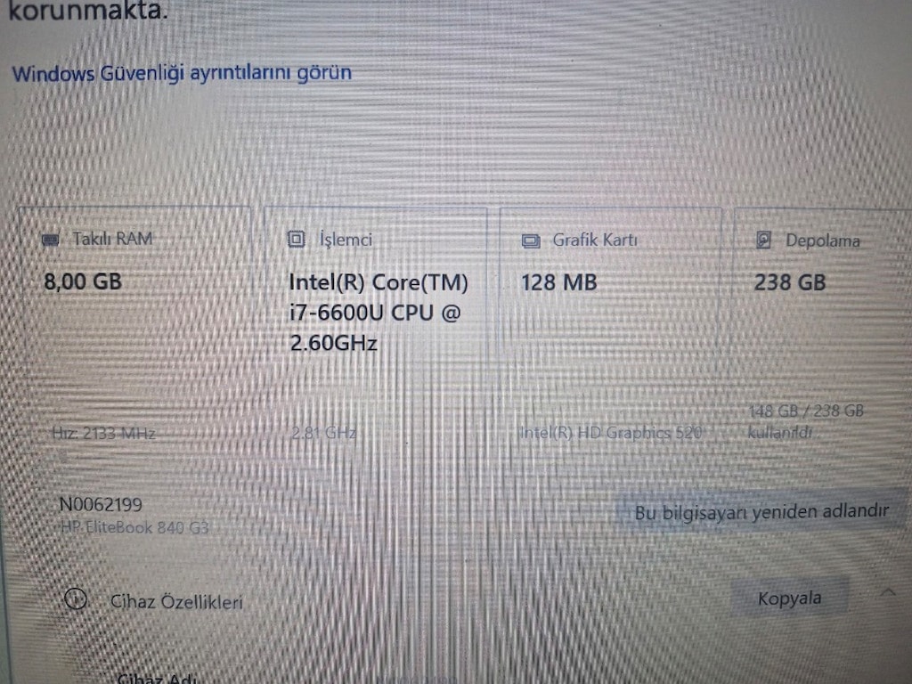 Hp EliteBook 840 G3 İnter CORE i7 vpro inside(6.nesil) - 6