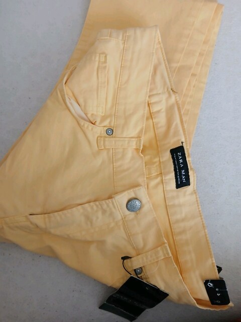 Zara 30 beden sarı renk pantolon unisex