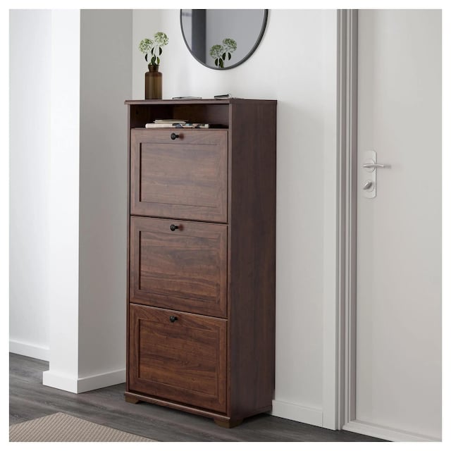IKEA BRUSALI Ayakkabı Dolabı, Kahverengi, 61 x 130 cm, 3 Bölmel - 4