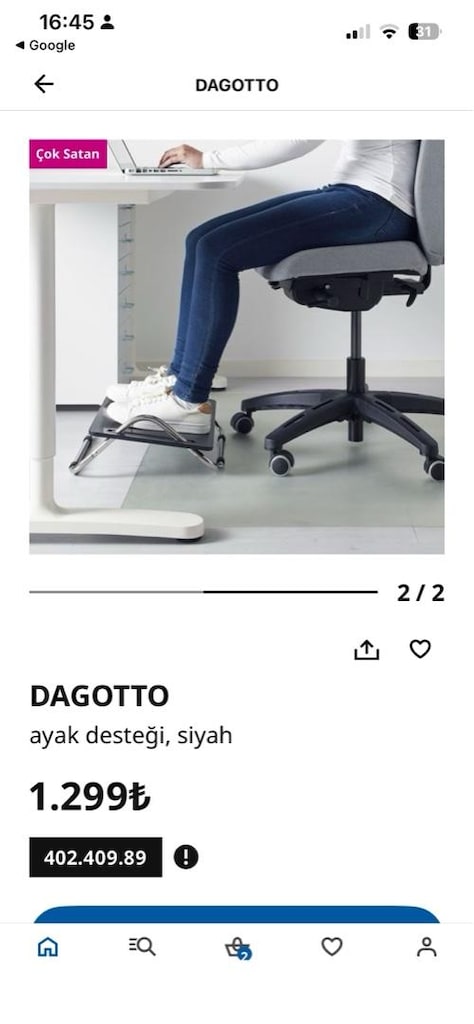 İKEA DAGOTTO ayak desteği, siyah - 5