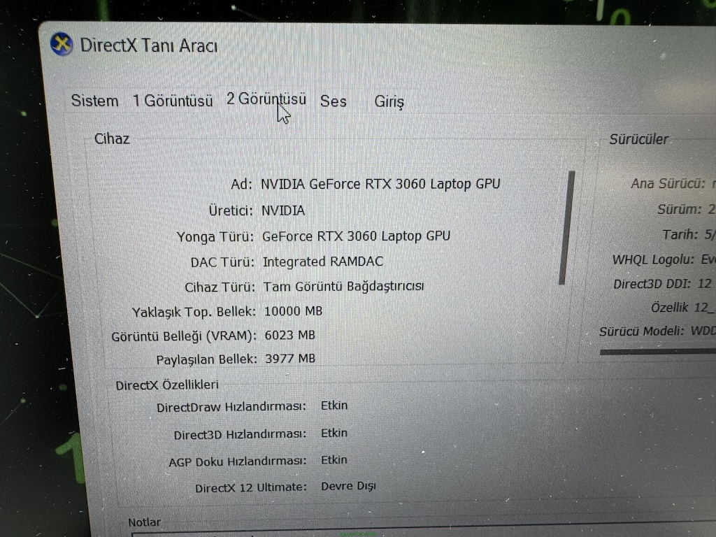 ACER NİTRO i7 11. İŞLEMCİ 8 GB RAM 512 M2SSD RTX 3060 - 8