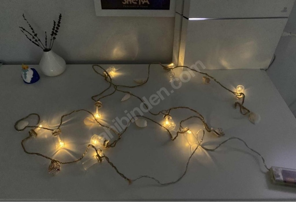 Tchibo midye kabuklu mini cam kavanozlarda led ışık zinciri
