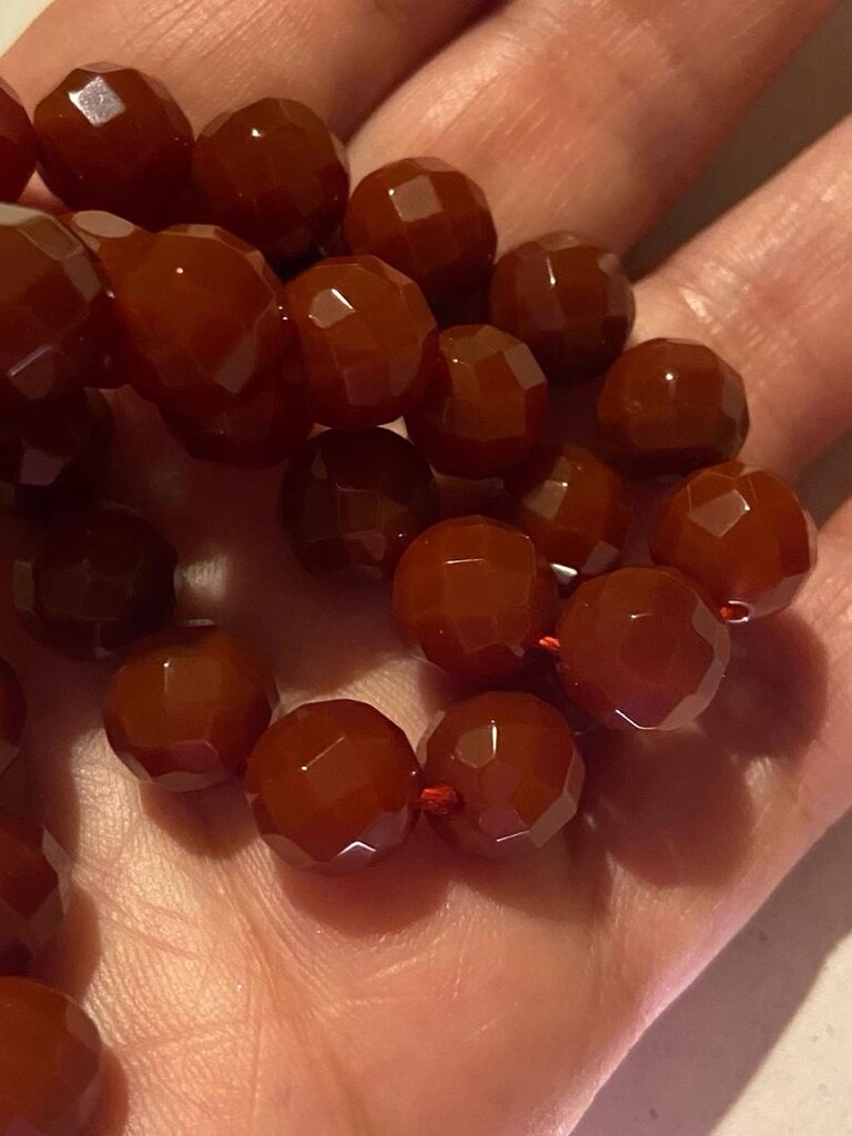Vintage AKİK Doğal Taş Kolye - 9