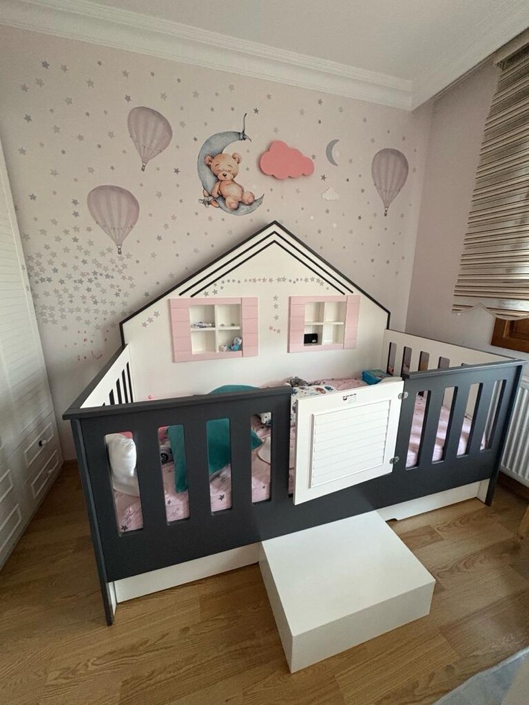 Özel Yapım Montessori Çocuk Yatağı 100×200 cm – Ev Tasarımlı, - 2