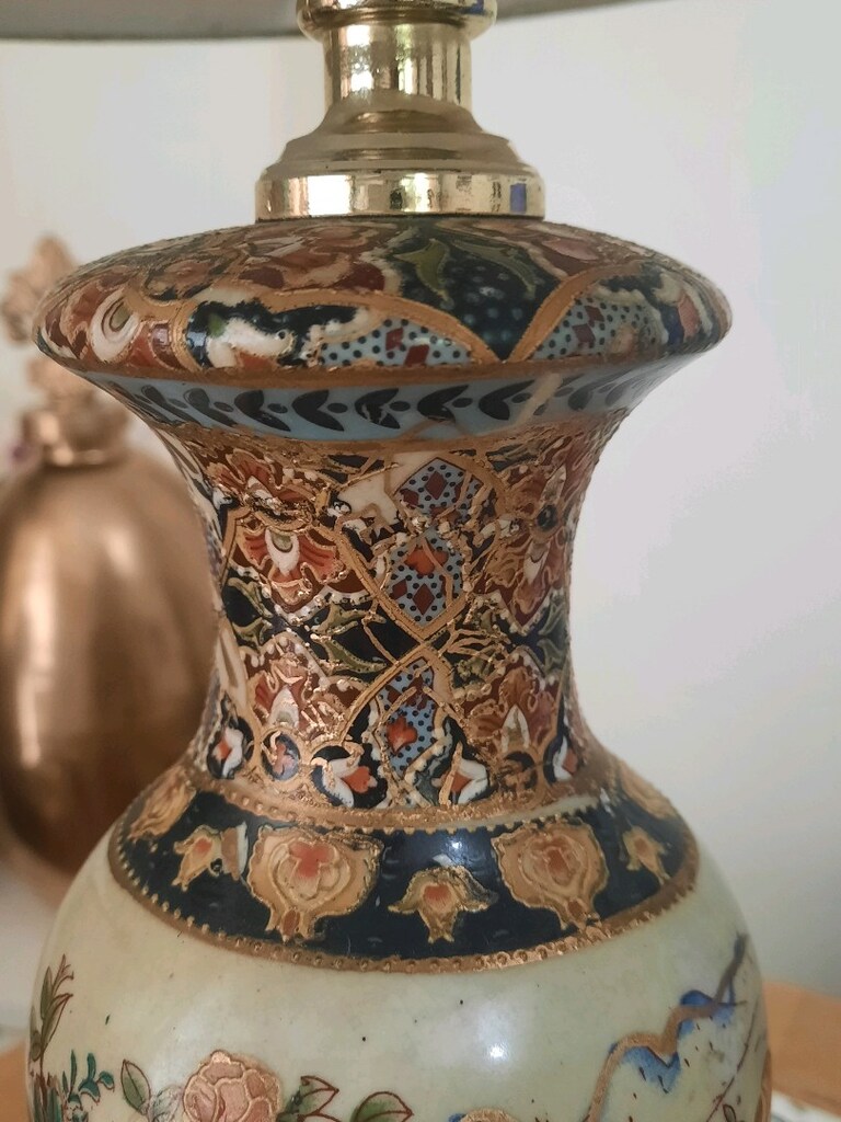 uzakdoğu seramik abajur antika lamba - 4