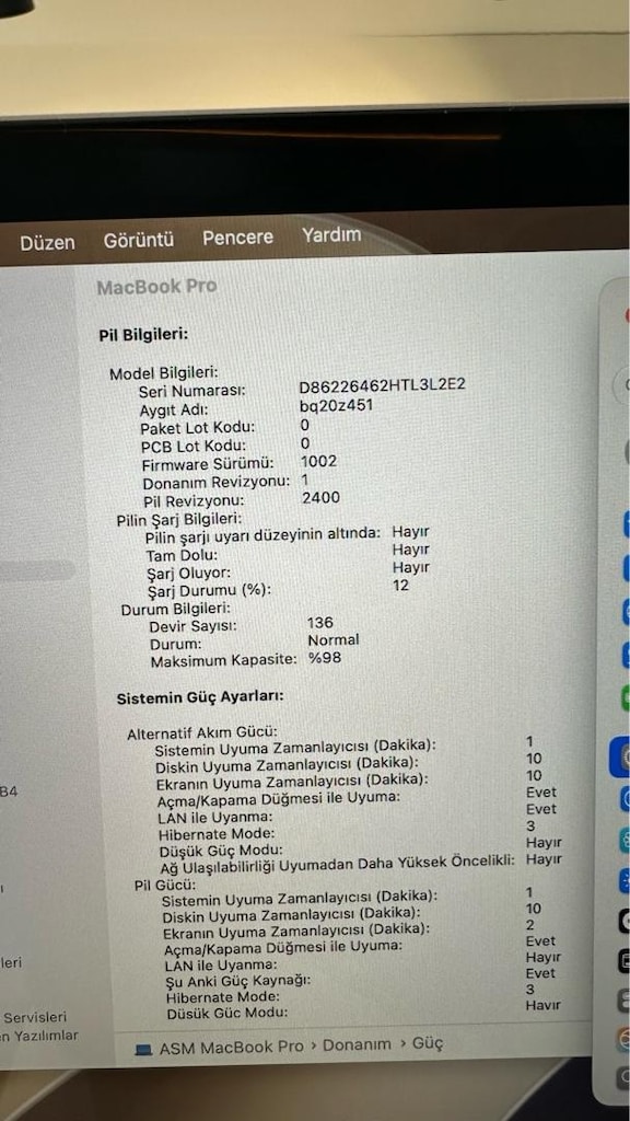 MacBook Pro M2 13” 8/256 PİL :95 Tertemiz hatasız - 4