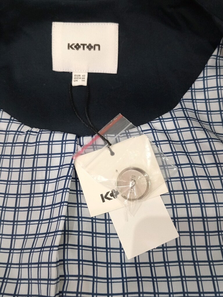 KOTON, 42 BEDEN, SIFIR, ETİKETİ ÜZERİNDE, LACIVERT, ETEK+CEKET+ATLET - 4