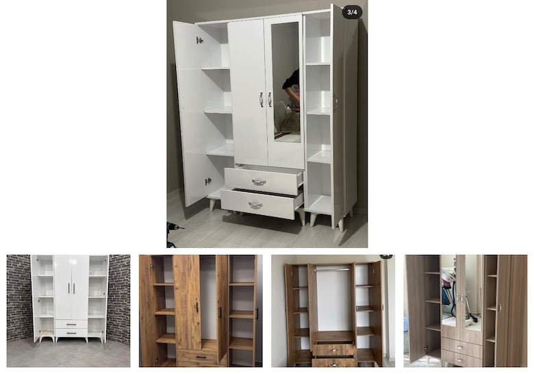 4 kapaklı elbise dolabı khgvhiiefz - 2