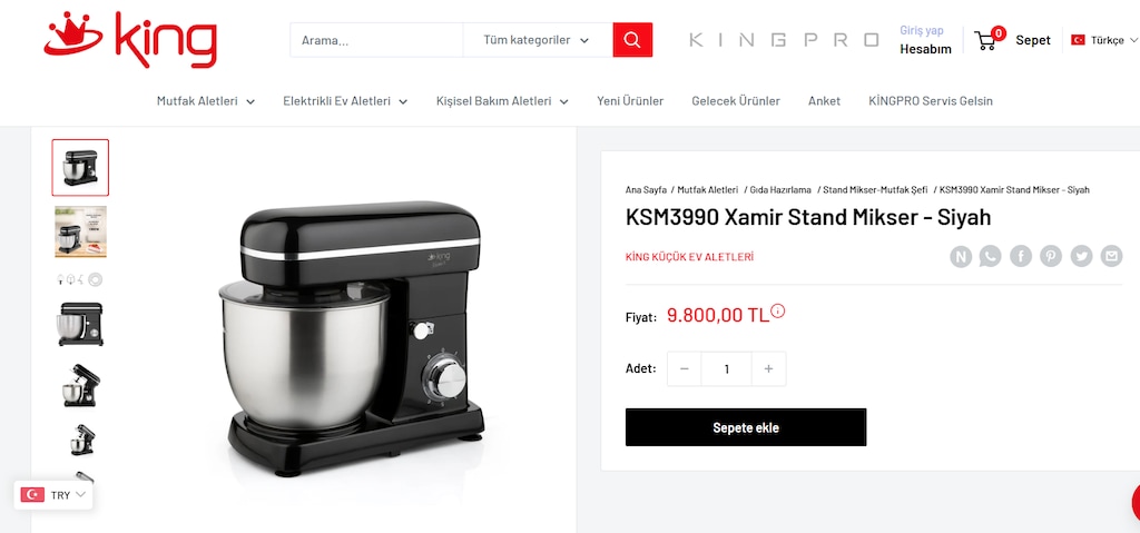 Yarı Fiyatına - KSM3990 Xamir Stand Mikser - Siyah - 5