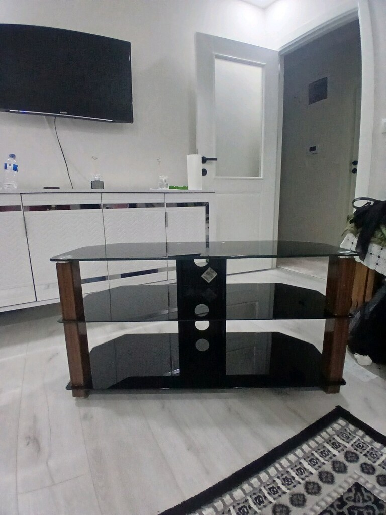 siyah 3 katlı TV ünitesi - 5