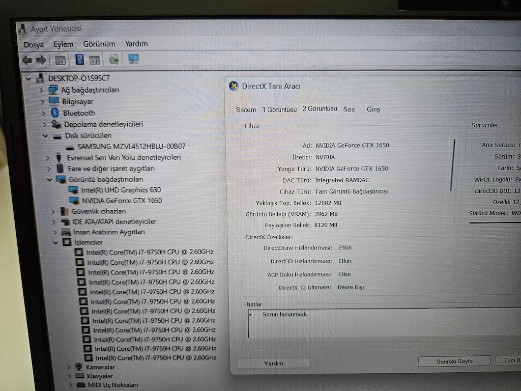 MONSTER İ7 9.NESİL + 16 GB RAM + 500 GB SSD +GTX 1650 4 GB - 9