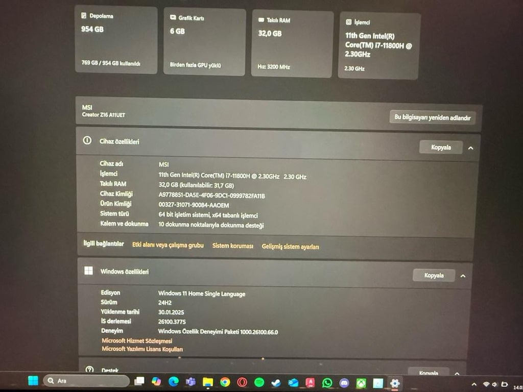 MSI CREATOR Z16 tertemiz - 3