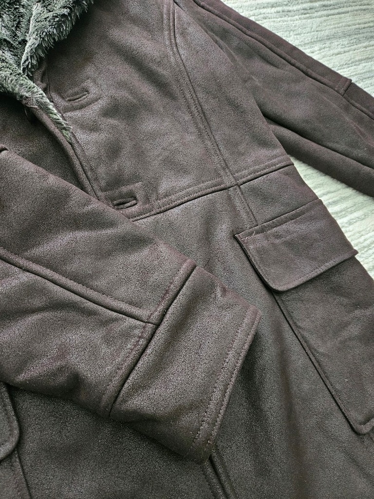 zara erkek kaban süet koyu kahverengi XL beden cok az kullanilmistir - 10