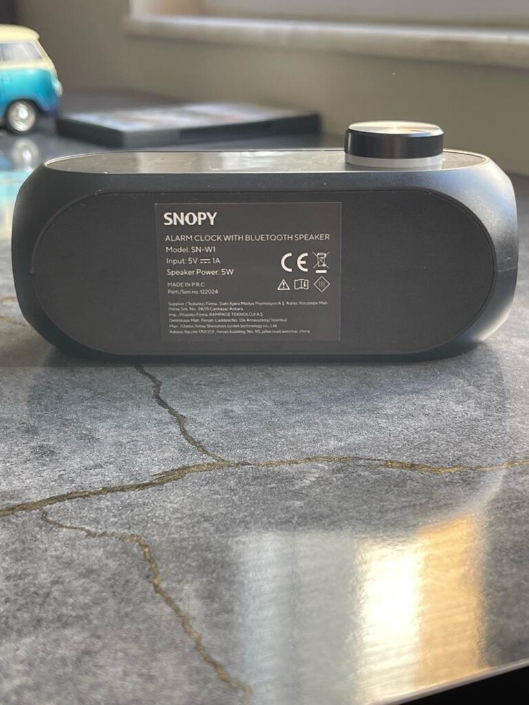 Snopy SN-W1 Siyah Çift Alarmlı Saat Hoparlör (Bluetooth-Aux-Usb) - 5
