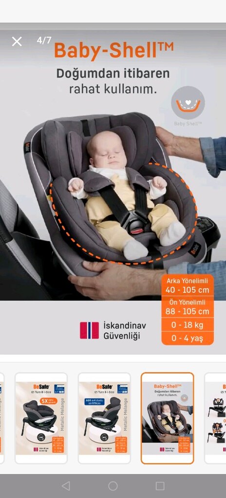 BeSafe Izi Turn I-size 0-18 kg 360 ° Dönebilen İsofix'li Oto Koltuğu - 4
