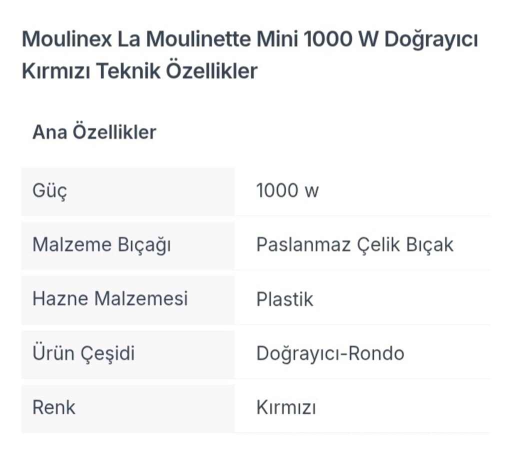 MOULİNEX 1000W LA moulinette Red Ruby Doğrayıcı - 10