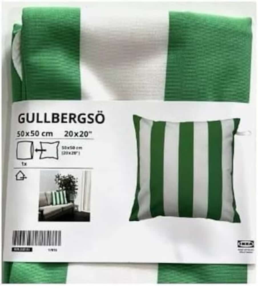 İkea Yeşil Beyaz Çizgili Yastık Kılıfı - 7