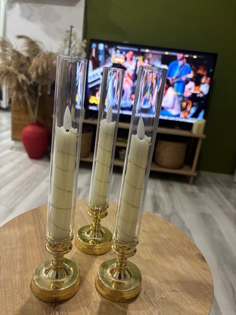 led ışıklı mum 3 adet - 2