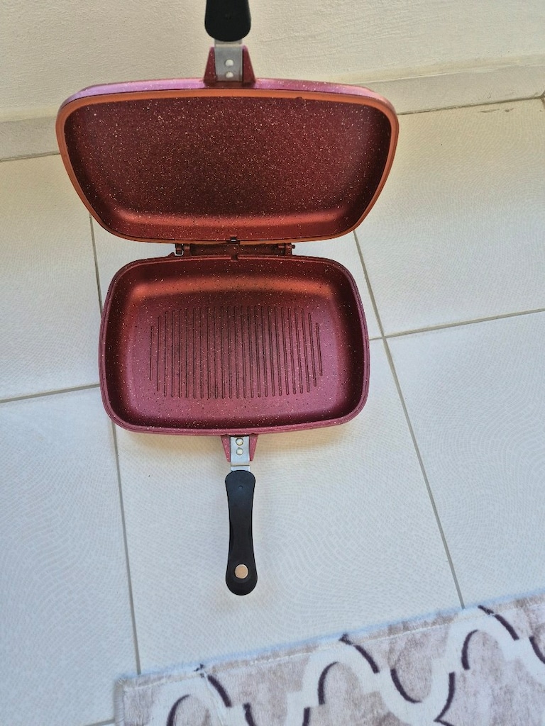 grill döküm tava kokusuz ızgara çok yeni.büyük boy - 2