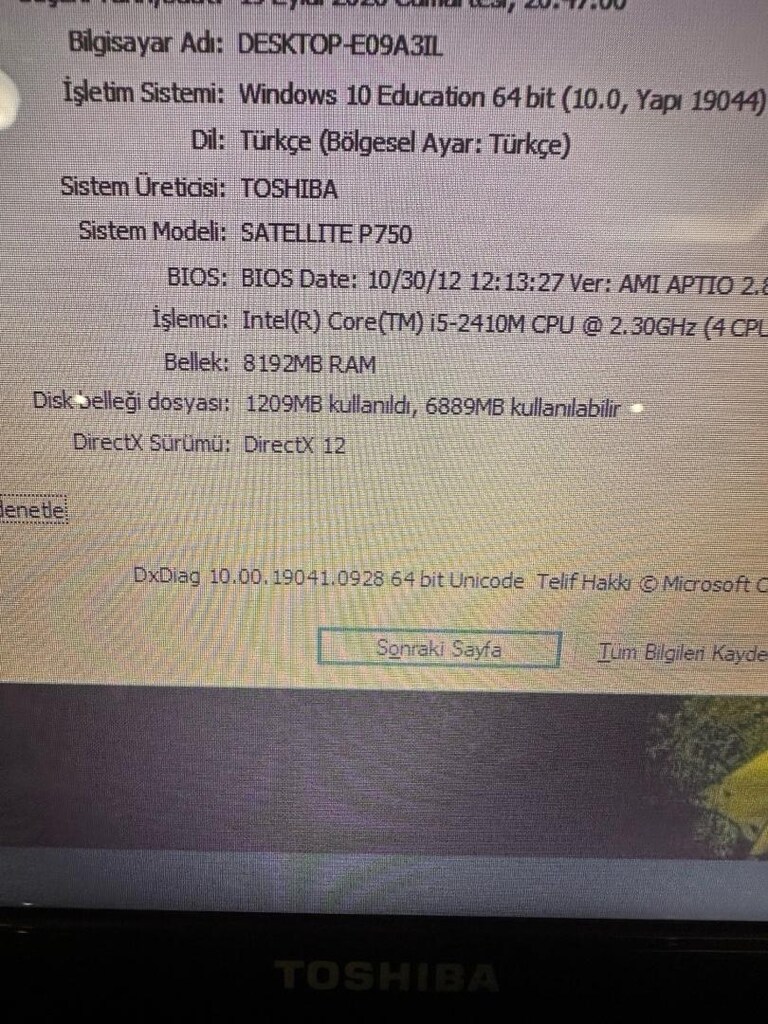 Son Fiyat Toshiba P750 İ5 İşlemci+120Gb Ssd Disk - 4