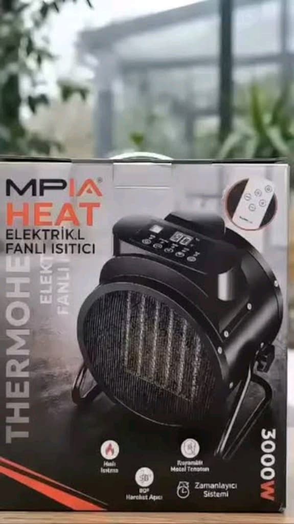 3000W Uzaktan Kumandalı Dijital Fanlı Isıtıcı - 45 m2 Etkili Alan - 5