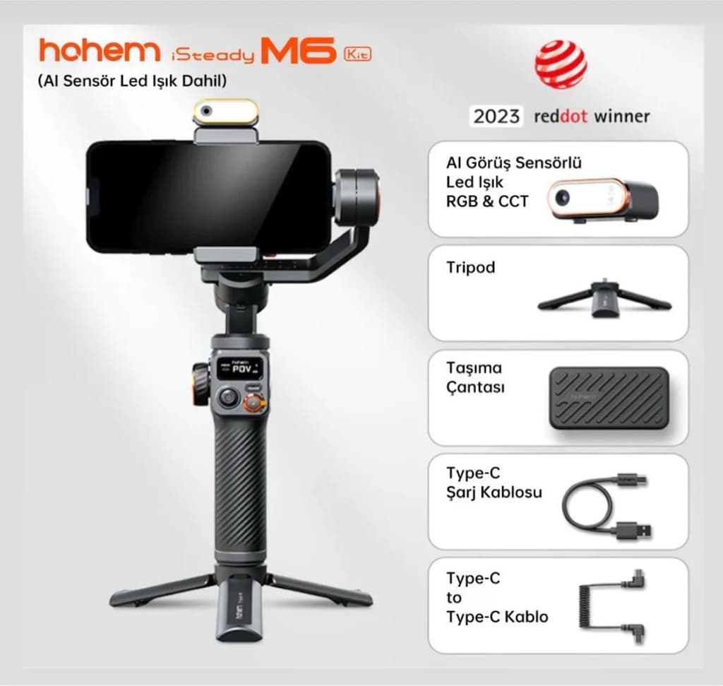 Hohem İSteady M6 Kit Akıllı Telefon Görüntü Sabitleyici Gimbal