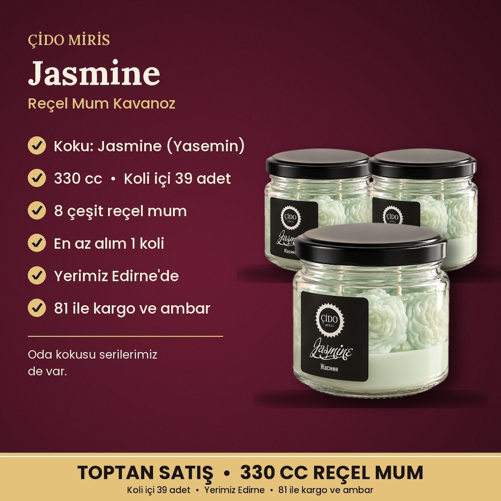 ÇİDO MİRİS JASMINE REÇEL MUM 330CC - TOPTAN - 2