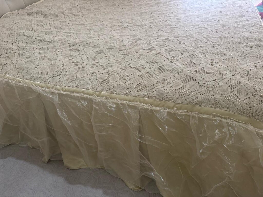 dantel çeyizlik yatak örtüsü - 2