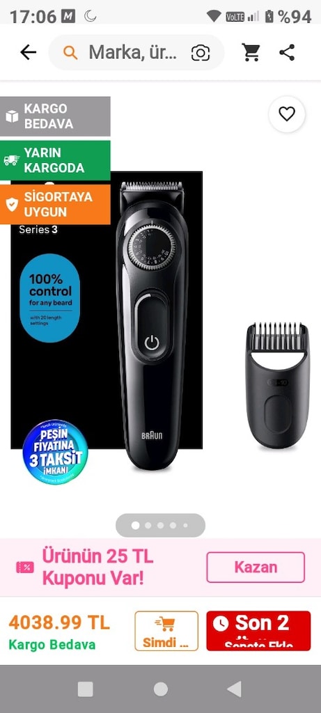 Braun traş makinesi - 2