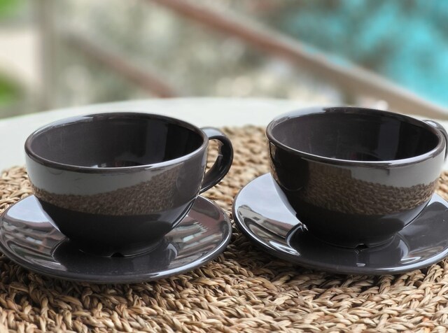 IKEA VARDAGEN Fincan Takımı – 2'li, Koyu Gri