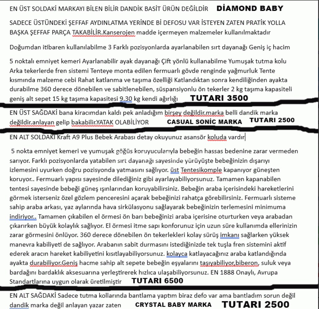 Bebek arabaları DETAYLARI OKUYUN ve resimlere bakınız - 7
