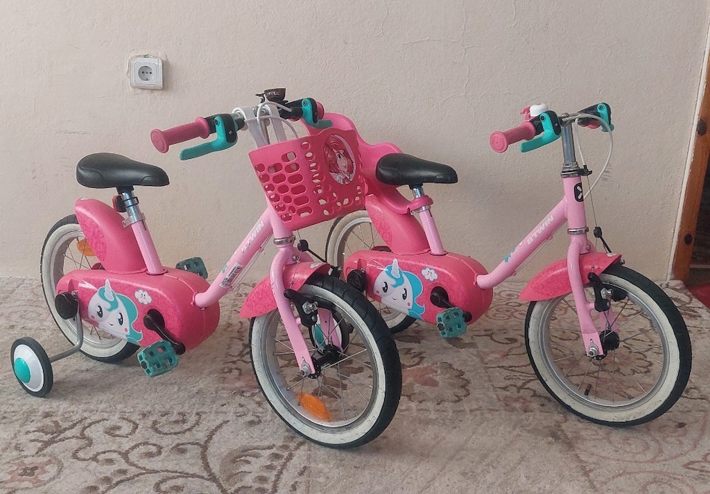 2 ADET 14 JANT KIZ ÇOCUK BISIKLETI BTWIN - 4