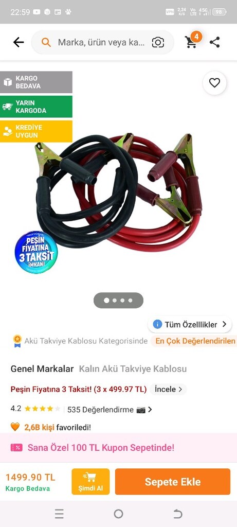 AKÜ TAKVİYE KABLOSU - 4