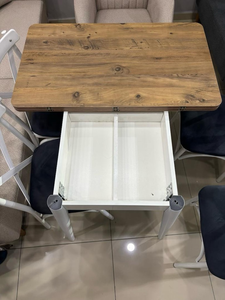 Sıfır Ahşap Desenli Yemek Masası - 3