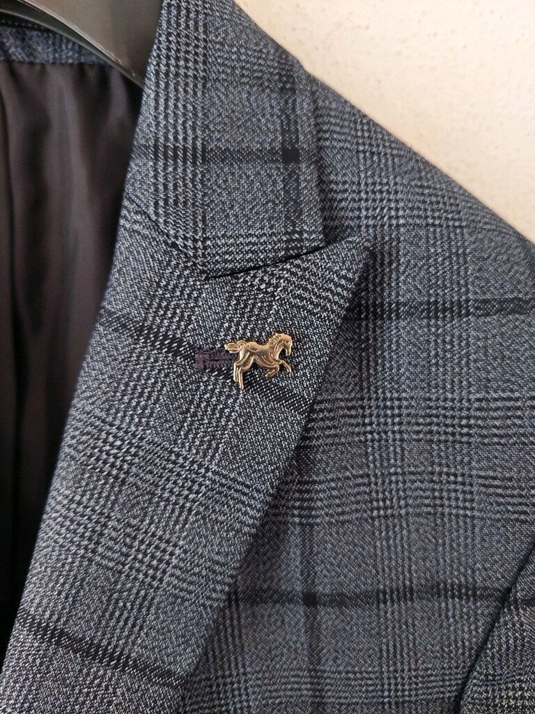 RICANO erkek Füme ekoseli Yünlü Erkek Takım Ceketi - 4