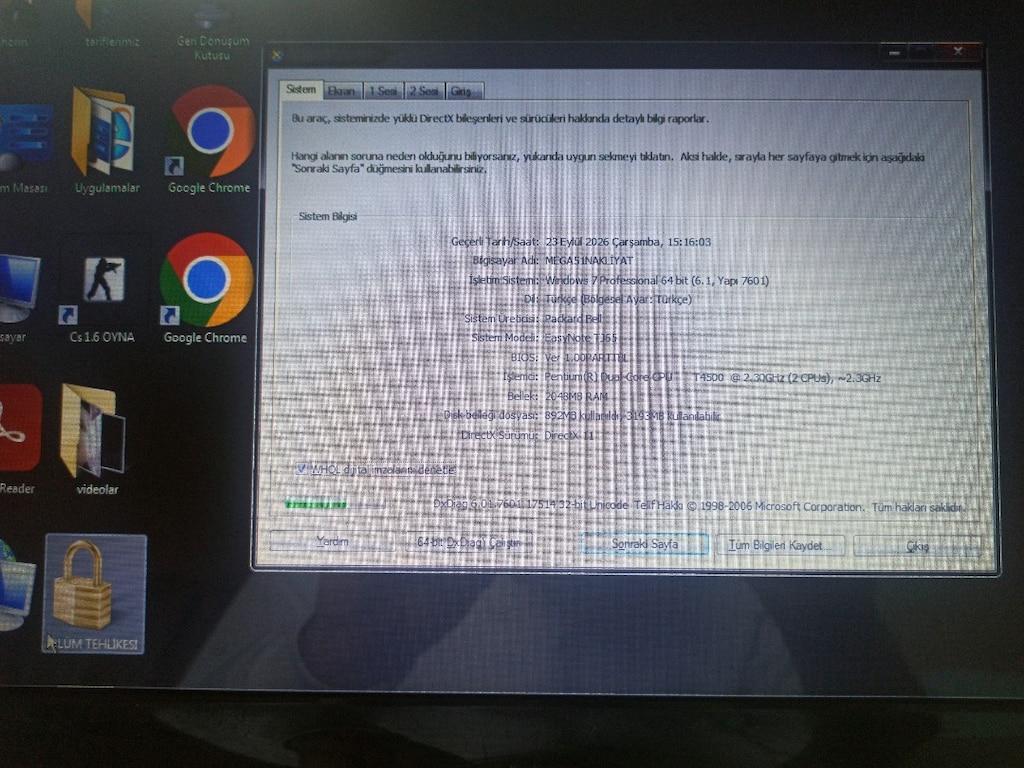PackardBell Laptop ACİL SATILIK - 8