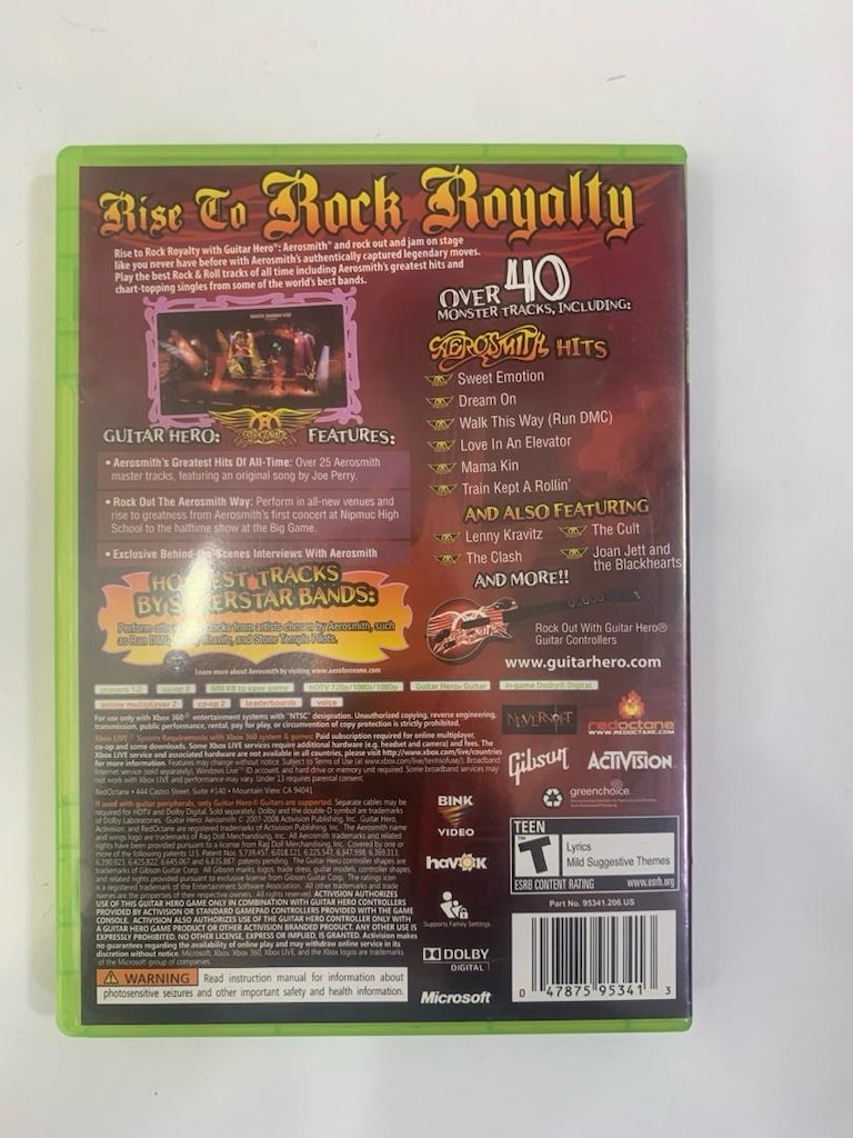 guitar hero aerosmith xbox 360 orjinal 2. el oyun cd dvd - 2