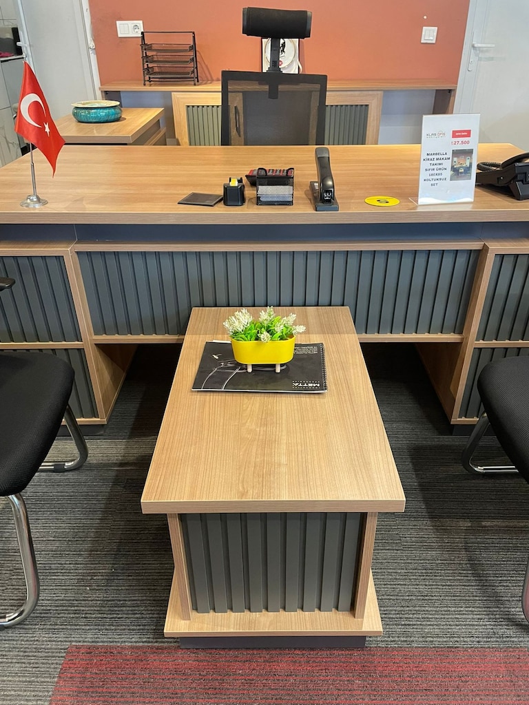 KLAS OFİS ÜSKÜDAR 180x85 MARBELLA KİRAZ MAKAM TAKIMI KOLTUKSUZ - 3
