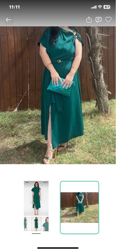 Zümrüt yeşili davet elbisesi - 2